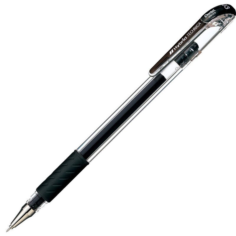 قلم Pentel Arts Hybrid Technica 0.3 مم، نقطة دقيقة للغاية، حبر أسود، عبوة واحدة (KN103BPA)